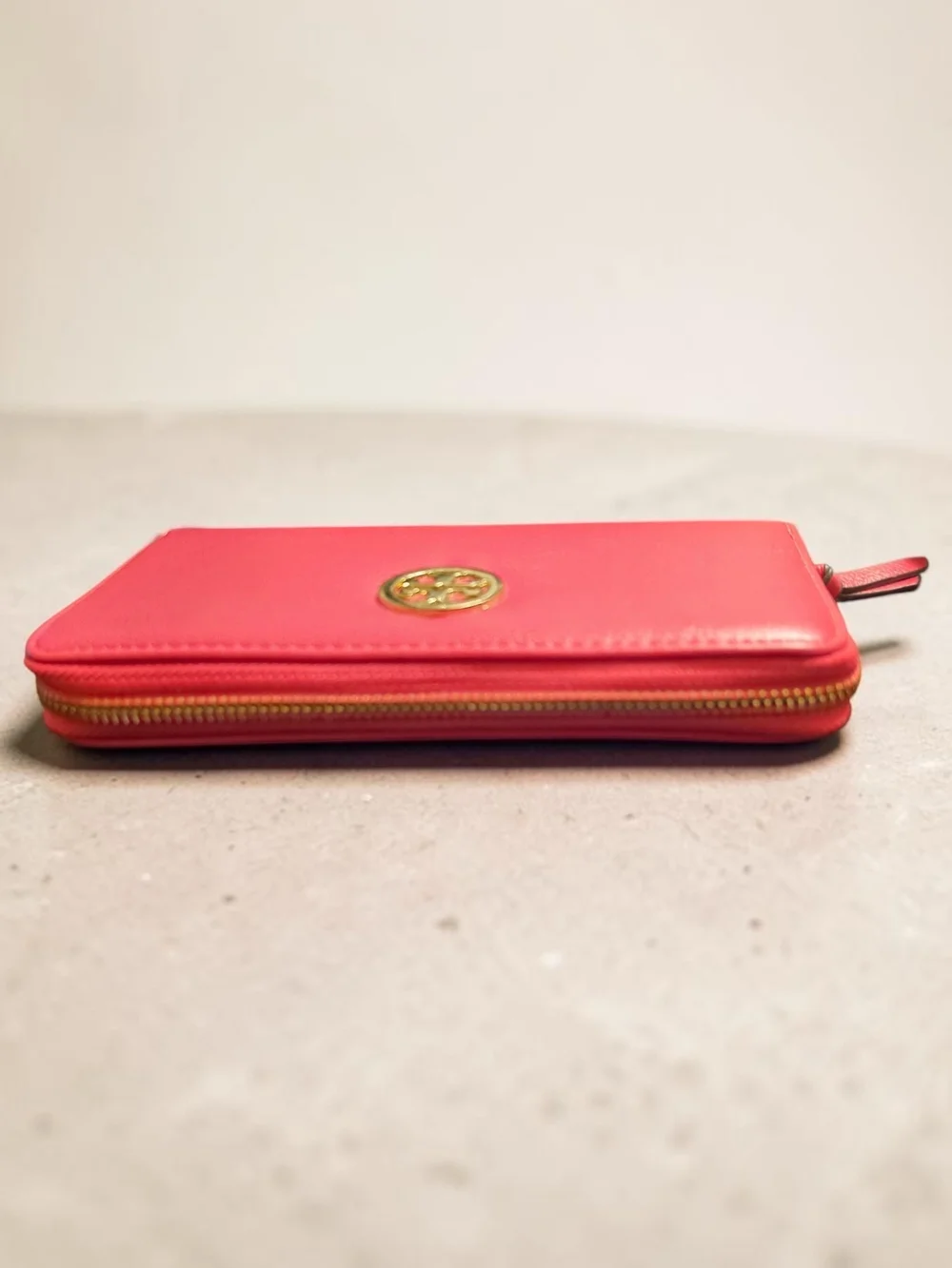 Tory Burch Pink Zip-Around Leather Wallet